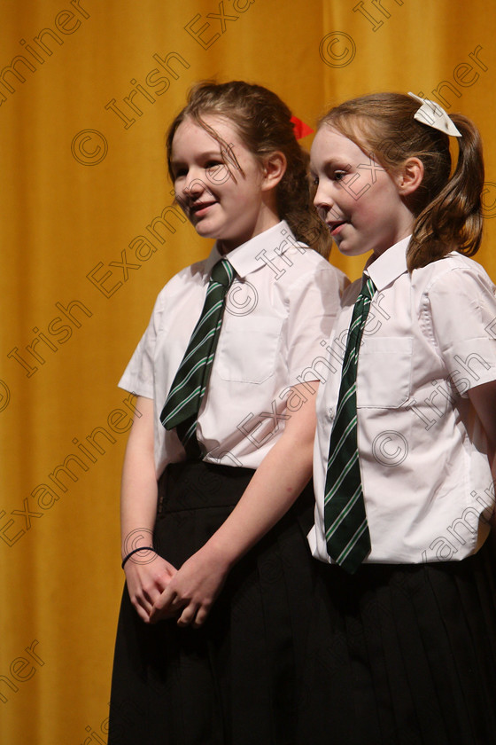 Feis24032018Sat19 
 19~21
Commended Caitlin and Lily McCarthy “Vickie Angel”.
 Speech and Drama Class: 312: Dramatic Duo 10 Years and Under Feis Maitiú 92nd Festival held in Fr. Mathew Hall. EEjob 24/03/2018 Picture: Gerard Bonus