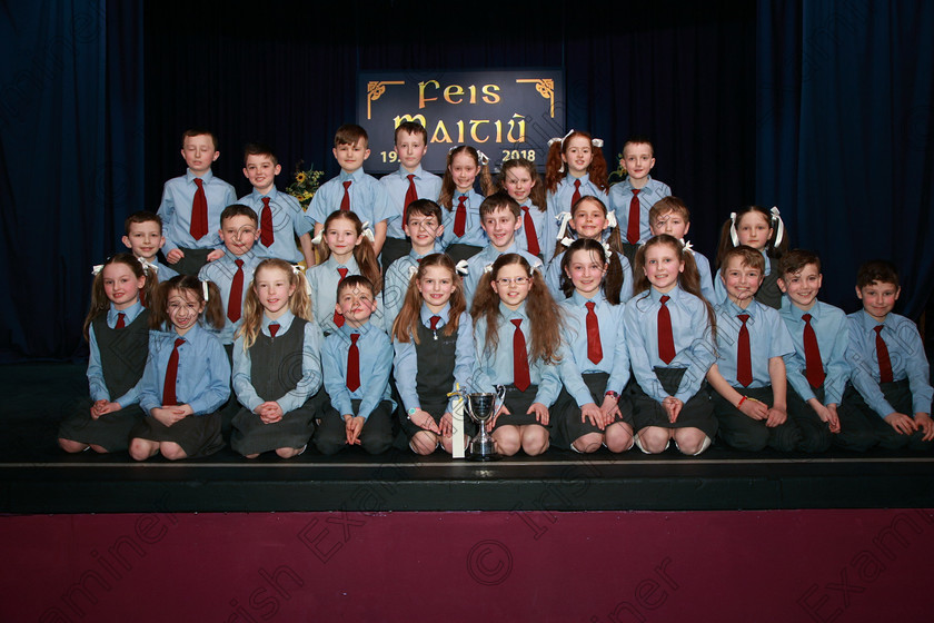 Feis13032018Tue33 
 33~34
Cup Winners and Silver Medallists Ovens NS 3rd Class “The Theresa Harris Perpetual Cup”.
 Speech and Drama Class: 3rd & 4th Class Primary Schools, Action Verse Feis Maitiú 92nd Festival held in Fr. Mathew Hall. EEjob 13/03/2018 Picture: Gerard Bonus.