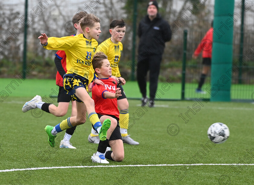 Johnny-Lehane2 
 1st February 2025; Douglas Hall's Johnny Lehane shoots past Leeside United's OJ Burke during the Roy Keane under 13 premier league at Leeside park. Picture: Eddie O'Hare