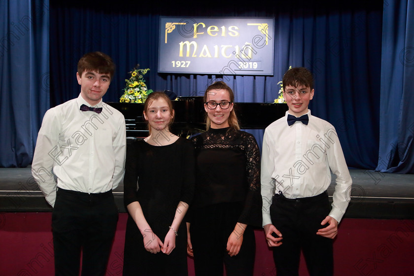 Feis10022019Sun53 
 53
The Crescendo Quartet; Robert Dunne, Kate Tompson. Ashling Cronin and James Dunne.

Class: 269: “The Lane Perpetual Cup” Chamber Music 18 Years and Under
Two Contrasting Pieces, not to exceed 12 minutes

Feis Maitiú 93rd Festival held in Fr. Matthew Hall. EEjob 10/02/2019. Picture: Gerard Bonus