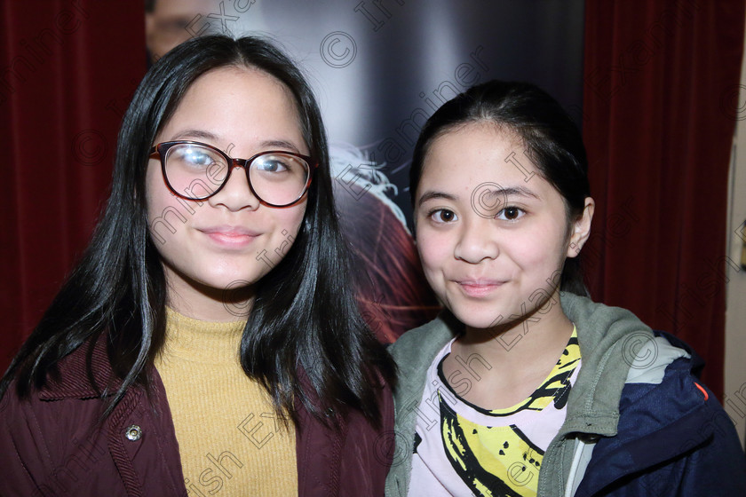 Feis31012019Thur29 
 29
Arissa and Arden Mallari from Douglas supporting their sister Arianne.

Class: 164: Piano Solo 14 Years and Under (a) Schezo in B Flat D.593 No.1 (b) Contrasting piece of own choice not to exceed 3 minutes.

Feis Maitiú 93rd Festival held in Fr. Matthew Hall. EEjob 31/01/2019. Picture: Gerard Bonus