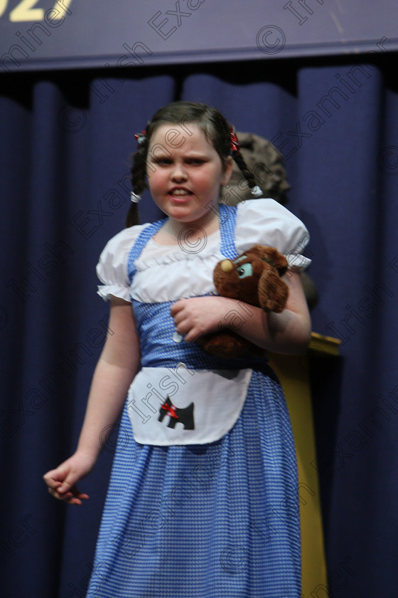 Feis16032018Fri08 
 7~8
Aisling Brady performing “Dorothy in the Cyclone” from Wizard of Oz.
 Speech and Drama Class: 328: “The Fr. Nessan Shaw Memorial Perpetual Cup” Dramatic Solo 10 Years and Under Section 3 Feis Maitiú 92nd Festival held in Fr. Mathew Hall. EEjob 16/03/2018 Picture: Gerard Bonus.