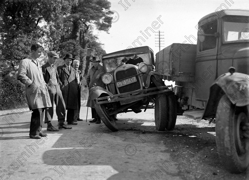 769007 769007 
 For 'Ready for Tark'
Lorry and motor car collide near Cobh Junction 14/09/1936 Ref. 813B old black and white accidents crashes road carnage