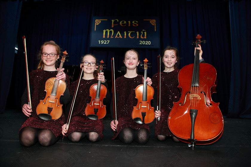 Feis0103202065 
 65
Gráinne Crowley, Maeve Fitzgibbon, Súin Ní Dhuinnin and Grace Barlow the Wispas.

Class:270: “The Lane Perpetual Cup” Chamber Music 14 Years and Under

Feis20: Feis Maitiú festival held in Father Mathew Hall: EEjob: 01/03/2020: Picture: Ger Bonus.