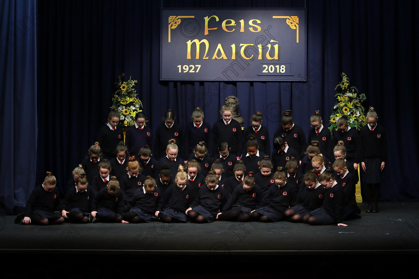 Feis23022018Fri15 
 15~31
St. Vincent’s 4th Class performing.
 Speech and Drama Class: 476: “The Peg O’Mahony Memorial Perpetual Cup” Choral Speaking 4th Class Feis Maitiú 92nd Festival held in Fr. Mathew Hall. EEjob 23/02/2018 Picture: Gerard Bonus.