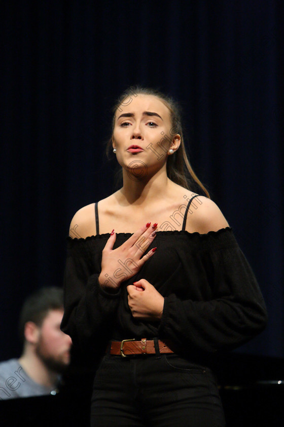 Feis27032018Tue53 
 53~54
Grace Glynn singing “One Perfect Moment”.
 Singing Class: 111: “The Edna McBirney Memorial Perpetual Cup” Solo Action Song 16 Years and Under Section 2 Feis Maitiú 92nd Festival held in Fr. Mathew Hall. EEjob 27/03/2018 Picture: Gerard Bonus