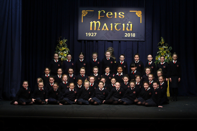 Feis23022018Fri17 
 15~31
St. Vincent’s 4th Class performing.
 Speech and Drama Class: 476: “The Peg O’Mahony Memorial Perpetual Cup” Choral Speaking 4th Class Feis Maitiú 92nd Festival held in Fr. Mathew Hall. EEjob 23/02/2018 Picture: Gerard Bonus.