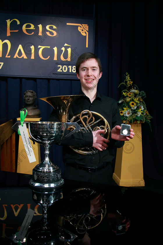 Feis06022018Tue34 
 34
Performer Karl Sullivan from Kerry Cup winner and Silver Medallist for his performance on the French horn.
 Instrumental Music Class: 203: “The Billy McCarthy Memorial Perpetual Cup”
16 Year sand Under Feis Maitiú 92nd Festival held in Fr. Mathew Hall. EEjob 05/02/2018 Picture: Gerard Bonus.