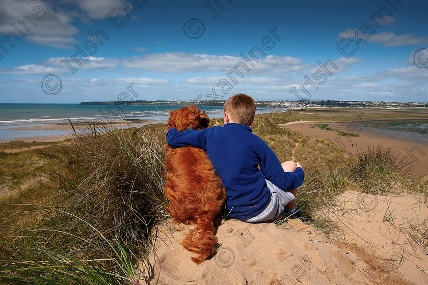 Best Friends JohnONeill IE 
 "Best Friends" 
I have been trying to get this photo for some time now,and patience prevailed. A photo of my son Ben and our Cocker Spaniel Hector , High in the sand dunes looking out over Tramore beach and town.