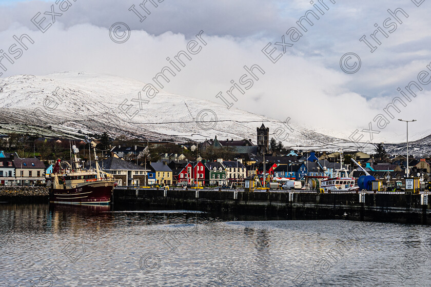 Dingle town and harbour-1026 
 Dingle town and harbour Co Kerry on Nov 21st 2024 when the snow decided to pay us a brief visit!!.Photo by: Noel O Neill 
 Keywords: Dingle, snow