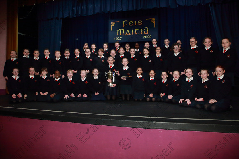 Feis26022020Wed28 
 28
Cup Winners and Silver Medallists for St. Vincent’s PS.

Class:84: “The Sr. M. Benedicta Memorial Perpetual Cup” Primary School Unison Choirs

Feis20: Feis Maitiú festival held in Father Mathew Hall: EEjob: 26/02/2020: Picture: Ger Bonus.