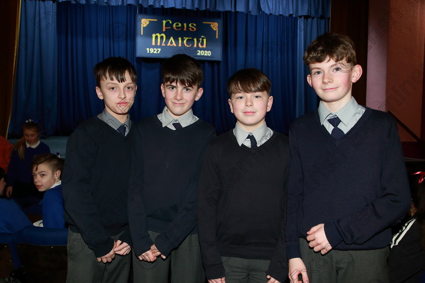 Feis12032020Thur06 
 6
Ronan Power, Tom Connelly, Sam Mckenna Carroll and Cian Power from Scoil Muirhe Knockraha

Class:474: “The Junior Perpetual Cup” 6th Class Choral Speaking

Feis20: Feis Maitiú festival held in Father Mathew Hall: EEjob: 12/03/2020: Picture: Ger Bonus.