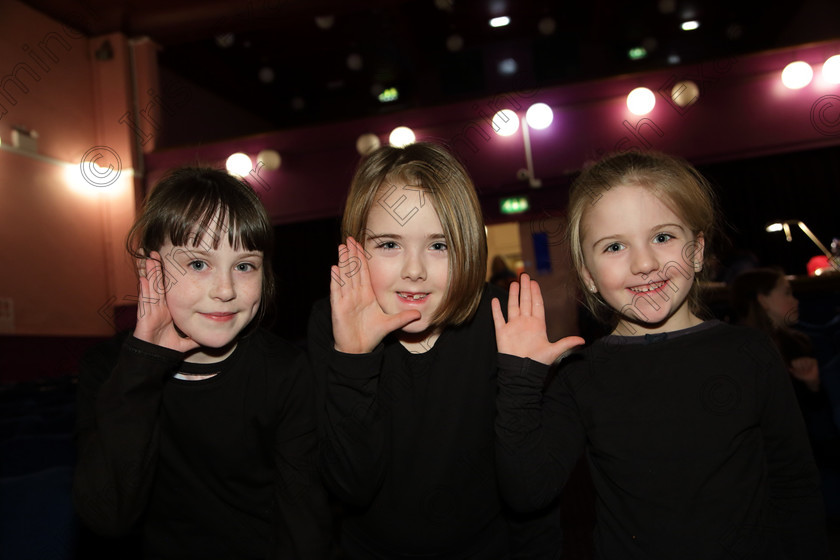 Feis20032018Tue57 
 57
Molly Madden, with Lucy and Emma McCarthy Timoleague.
 Speech and Drama Class: 469: “The Thomas O’Connell Memorial Perpetual Cup” Group Mime 9 Years and Under Feis Maitiú 92nd Festival held in Fr. Mathew Hall. EEjob 20/03/2018 Picture: Gerard Bonus.