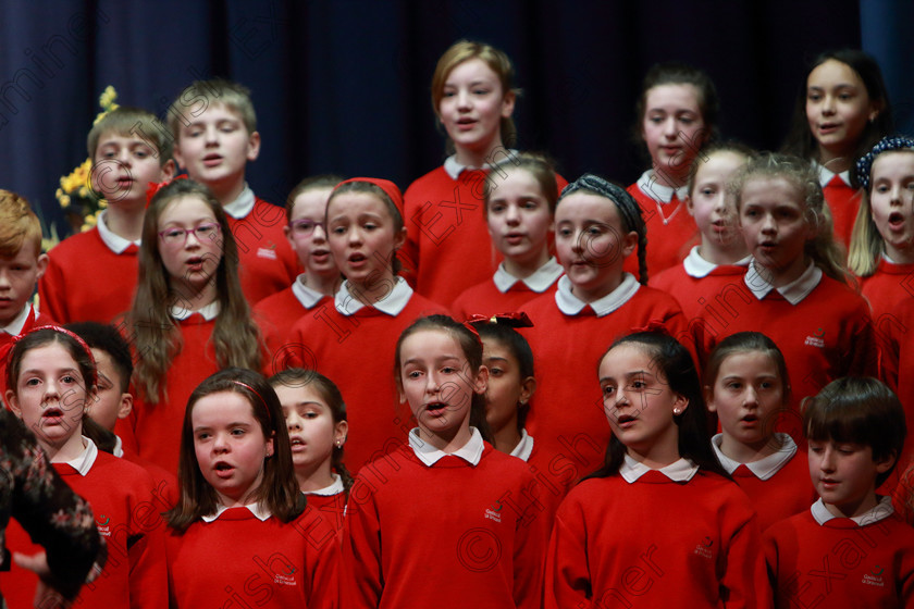Feis28022019Thu47 
 45~48
Gaelscoil Uí Drisceoil Glanmire singing “Ballue”.

Class: 85: The Soroptimist International (Cork) Perpetual Trophy and Bursary”
Bursary Value €130 Unison or Part Choirs 13 Years and Under Two contrasting folk songs.

Feis Maitiú 93rd Festival held in Fr. Mathew Hall. EEjob 28/02/2019. Picture: Gerard Bonus