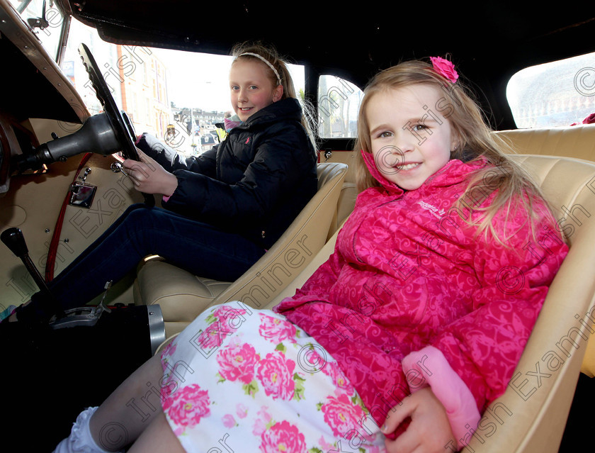 JH Cobh Car Show 07 
 ECHO NEWS: 14/04/2012; Alex and Hannah Dwyer, both from Glanmire, in a 1935 MGVA at a special veteran Vintage and Classic Car show and run in Cobh during commemorations to mark the 100th anniversary of the sinking of RMS Titanic. Picture; John Hennessy (Further Info, Dick O'Brien, Cobh Classic Car Club, 086 1255709)