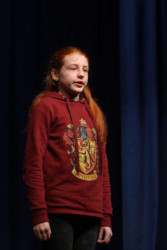 Feis20032018Tue01 
 1
Eve O’Regan performing.
 Speech and Drama Class: 364: Solo Verse Speaking Girls 11 Years and Under Section 1
Feis Maitiú 92nd Festival held in Fr. Mathew Hall. EEjob 20/03/2018 Picture: Gerard Bonus