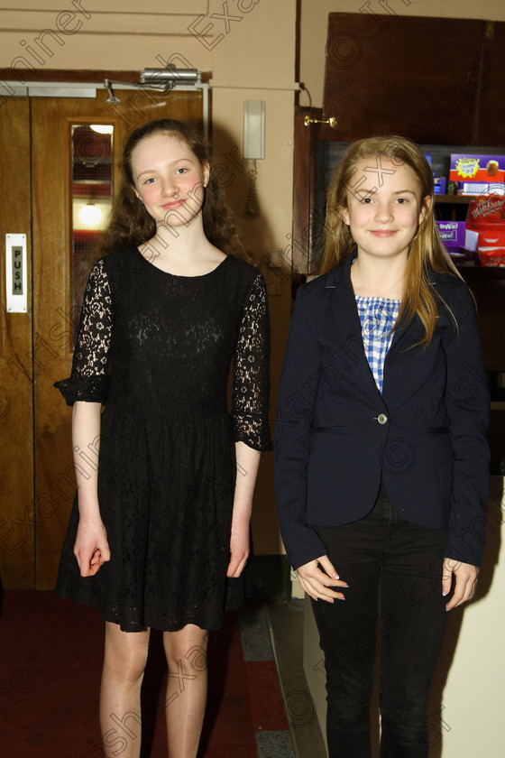 Feis24032018Sat04 
 4
Performers Orlaith Mullins and Aoife Cronin from Midleton and Montenotte.
 Speech and Drama Class: 363: Solo Verse Speaking Girls 12 Years and Under Section 2 Feis Maitiú 92nd Festival held in Fr. Mathew Hall. EEjob 24/03/2018 Picture: Gerard Bonus