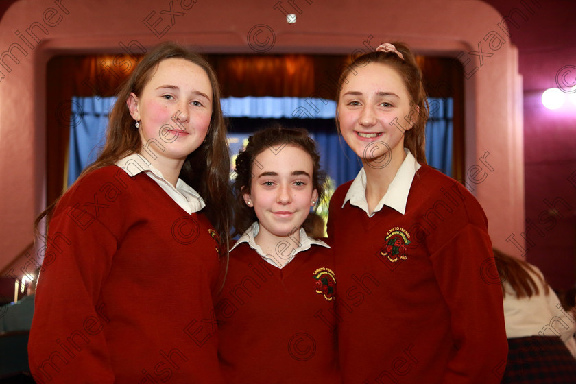 Feis27022019Wed47 
 47
Emily Lyons, Ava Barry and Katelyn Cronin from Loreto Fermoy.

Class: 83: “The Loreto Perpetual Cup” Secondary School Unison Choirs

Feis Maitiú 93rd Festival held in Fr. Mathew Hall. EEjob 27/02/2019. Picture: Gerard Bonus