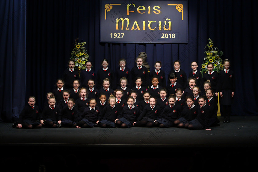 Feis23022018Fri16 
 15~31
St. Vincent’s 4th Class performing.
 Speech and Drama Class: 476: “The Peg O’Mahony Memorial Perpetual Cup” Choral Speaking 4th Class Feis Maitiú 92nd Festival held in Fr. Mathew Hall. EEjob 23/02/2018 Picture: Gerard Bonus.