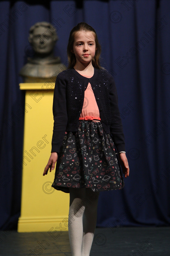 Feis25032018Sun50 
 50
Bronze Medal Performer Faye Terry from Ballinhassig reciting her poem 
 Speech and Drama Class: 366: Solo Verse Speaking Girls 9 Years and Under Section 5 Feis Maitiú 92nd Festival held in Fr. Mathew Hall. EEjob 25/03/2018 Picture: Gerard Bonus