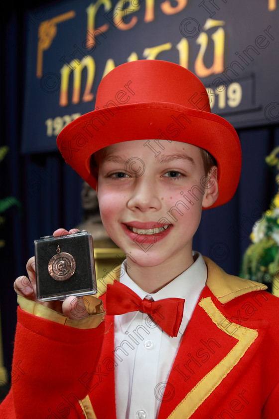 Feis05032019Tue35 
 35
Bronze Medallist Ciaran Lear from Bishopstown for his performance of “I’ll Build A Stairway to Paradise” for which he received a Bronze Medallist.

Class: 113: “The Edna McBirney Memorial Perpetual Award”
Solo Action Song 12 Years and Under –Section 3 An action song of own choice.

Feis Maitiú 93rd Festival held in Fr. Mathew Hall. EEjob 05/03/2019. Picture: Gerard Bonus