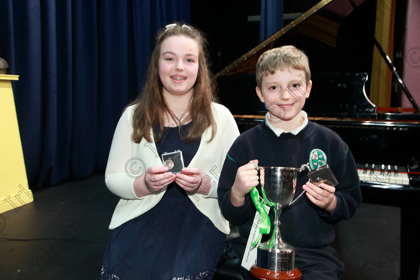 Feis05022020Wed28 
 28
Bronze Medallist Amelia O’Halloran from Douglas Road and Silver Medallist and Cup Winner Conor Sheehan from Limerick.

Class:186: “The Annette de Foubert Memorial Perpetual Cup” Piano Solo 11 Years and Under

Feis20: Feis Maitiú festival held in Father Mathew Hall: EEjob: 05/02/2020: Picture: Ger Bonus.