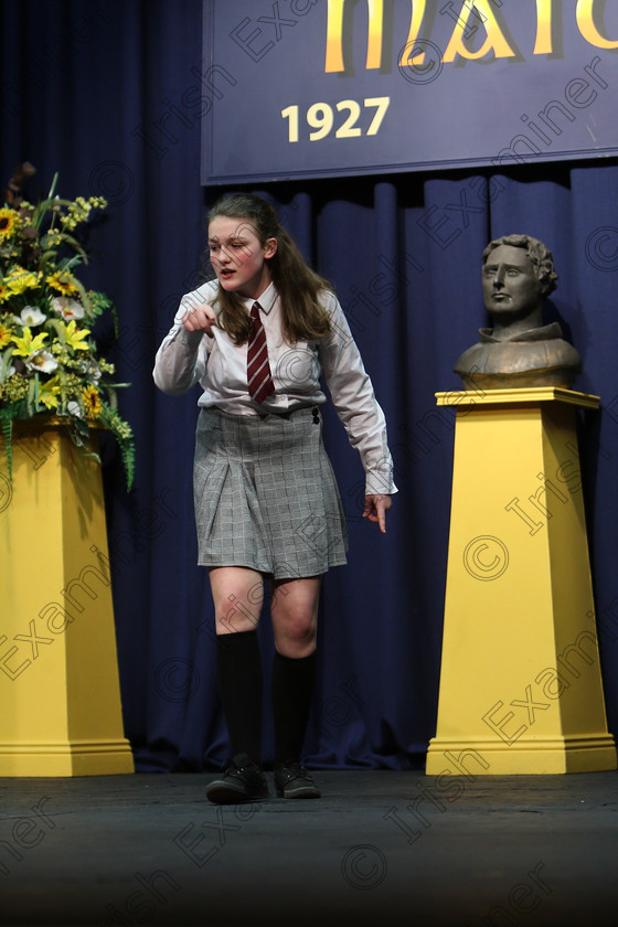 Feis20022018Tue77 
 77~78
Lucy Jones performing “Catholic School”.
 Speech and Drama Class: 326: “The James O’Donovan Memorial Perpetual Cup” “Year sand Dramatic Solo 14 Section 2 Under Feis Maitiú 92nd Festival held in Fr. Mathew Hall. EEjob 20/02/2018 Picture: Gerard Bonus.