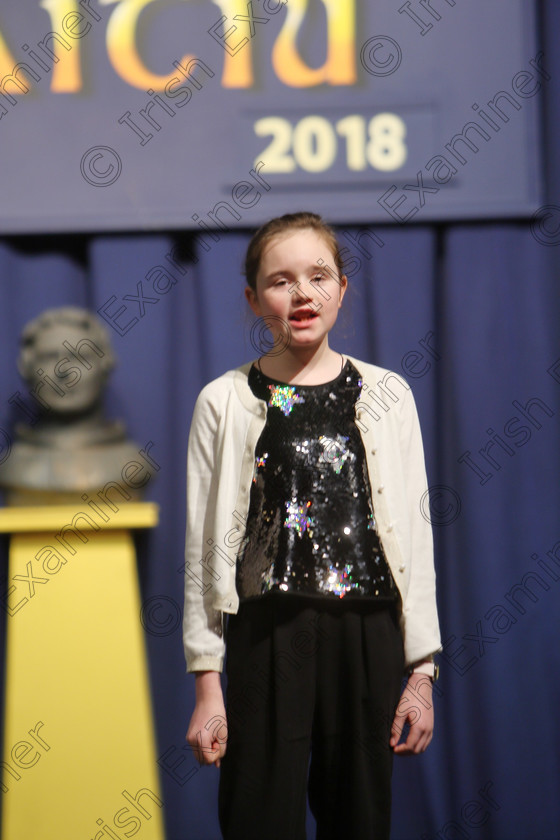 Feis25032018Sun23 
 23
Commended Caoimhe Ahern reciting poem. Speech and Drama Class: 365: Solo Verse Speaking Girls 10 Years and Under Section 5 Feis Maitiú 92nd Festival held in Fr. Mathew Hall. EEjob 25/03/2018 Picture: Gerard Bonus