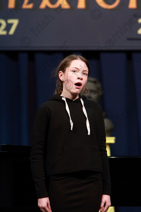 Feis26022019Tue35 
 35
Lucy Barry singing.

Class: 53: Girls Solo Singing 13 Years and Under–Section 1 John Rutter –A Clare Benediction (Oxford University Press).

Feis Maitiú 93rd Festival held in Fr. Mathew Hall. EEjob 26/02/2019. Picture: Gerard Bonus