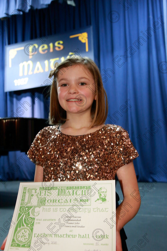 Feis03022020Mon42 
 42 
Commended Aoife Farren, Co Clare

Class :241: Violin Solo10Years and Under Mozart – Lied No.4 from ’The Young Violinist’s Repertoire

Feis20: Feis Maitiú festival held in Father Mathew Hall: EEjob: 03/02/2020: Picture: Ger Bonus.