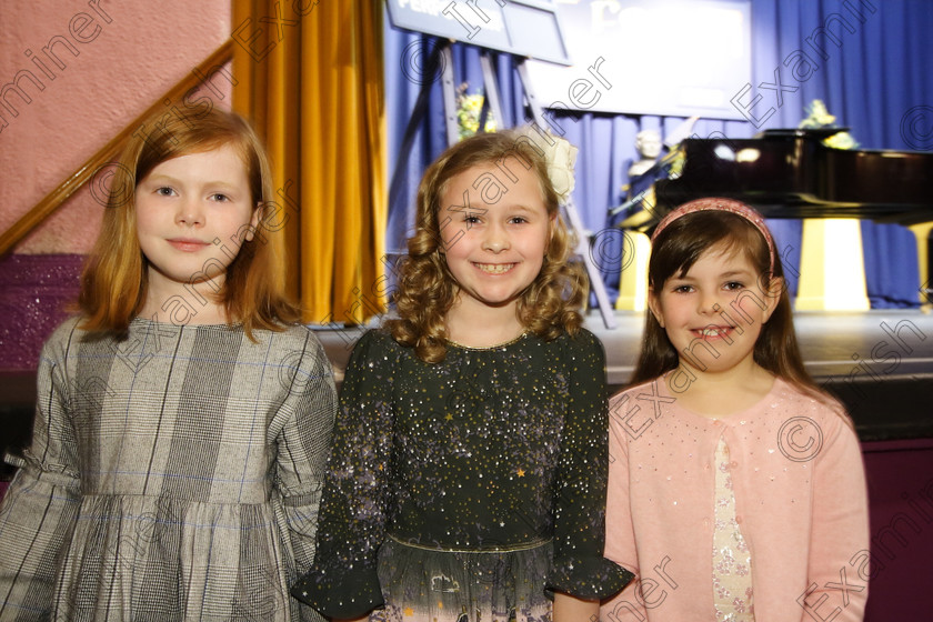 Feis27032018Tue01 
 1
Performers Heidi Kelly, Lauren Mills and Abigail Adair from Rochestown, Montenotte and Carrigtwohill.
 Singing Class: 55: Girls Solo Singing 9 Years and Under Feis Maitiú 92nd Festival held in Fr. Mathew Hall. EEjob 27/03/2018 Picture: Gerard Bonus