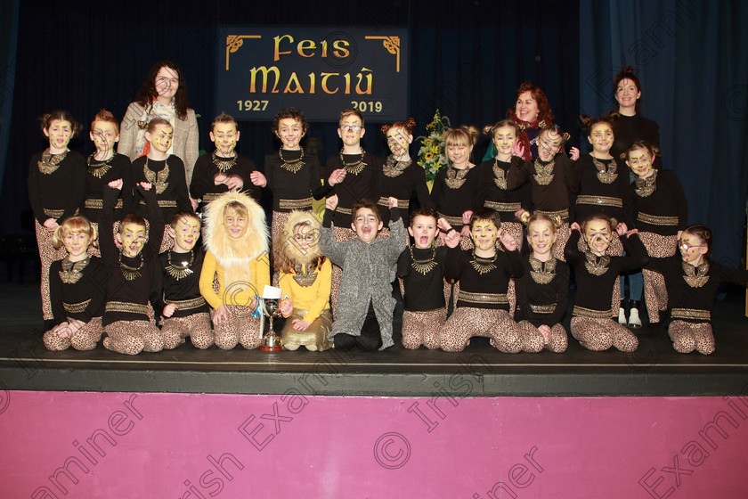 Feis12022019Tue28 
 27~28
Cup Winners Timoleague NS with teachers Áine O’Gorman, Pam Golden, Drama Teacher and Eilish Hurley.

Class: 104: “The Pam Golden Perpetual Cup” Group Action Songs -Primary Schools Programme not to exceed 8 minutes.

Feis Maitiú 93rd Festival held in Fr. Mathew Hall. EEjob 12/02/2019. Picture: Gerard Bonus