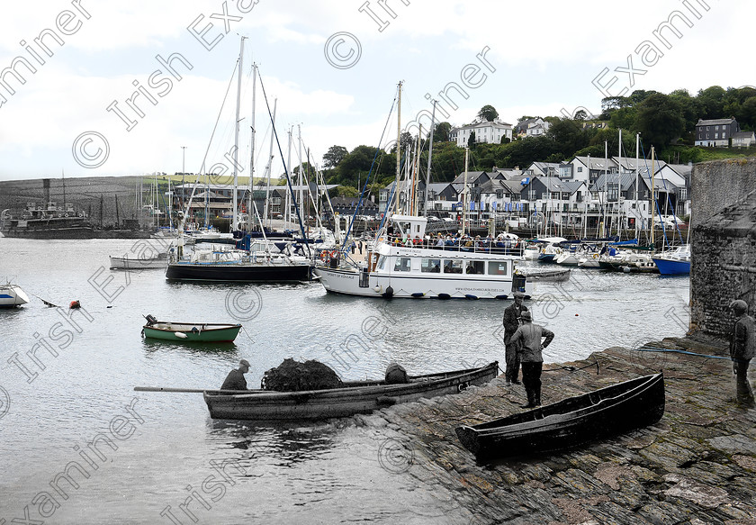 LC-kinsale-series-01-mix-hires 
 Kinsale Now and Then photo spread. Pic; Larry Cummins Thursday 15th June 2017.
View towards the marina at Kinsale, Co Cork from the slipway just off Lower Road, Scilly, Kinsale, Co Cork.
'Spirit of Kinsale' passes through the shot, taking visitors on a harbour tour.
