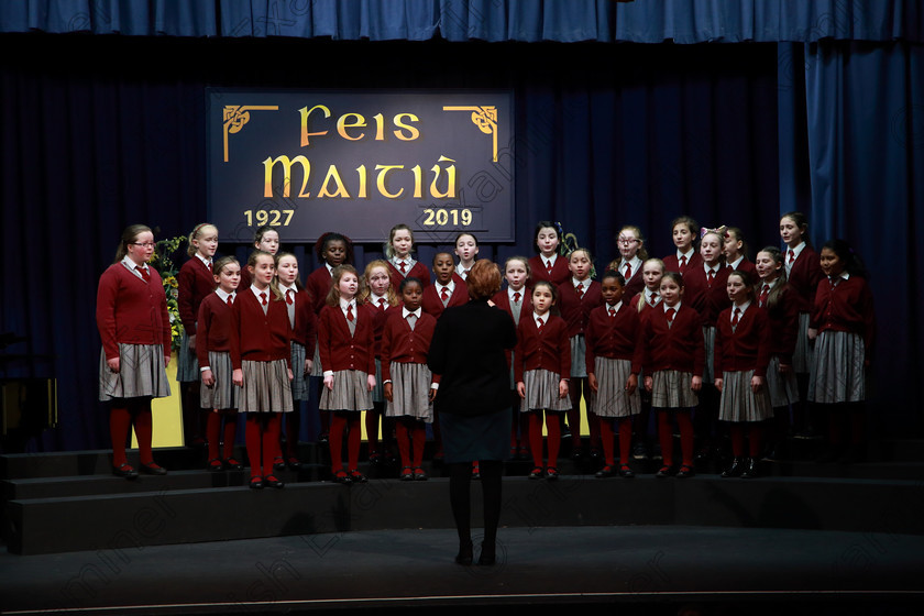 Feis01032019Fri12 
 11~15
2nd place St. Joseph’s Girls’ Choir, Clonakilty singing “Golden Slumbers”.

Class: 84: “The Sr. M. Benedicta Memorial Perpetual Cup” Primary School Unison Choirs–Section 2 Two contrasting unison songs.

Feis Maitiú 93rd Festival held in Fr. Mathew Hall. EEjob 01/03/2019. Picture: Gerard Bonus