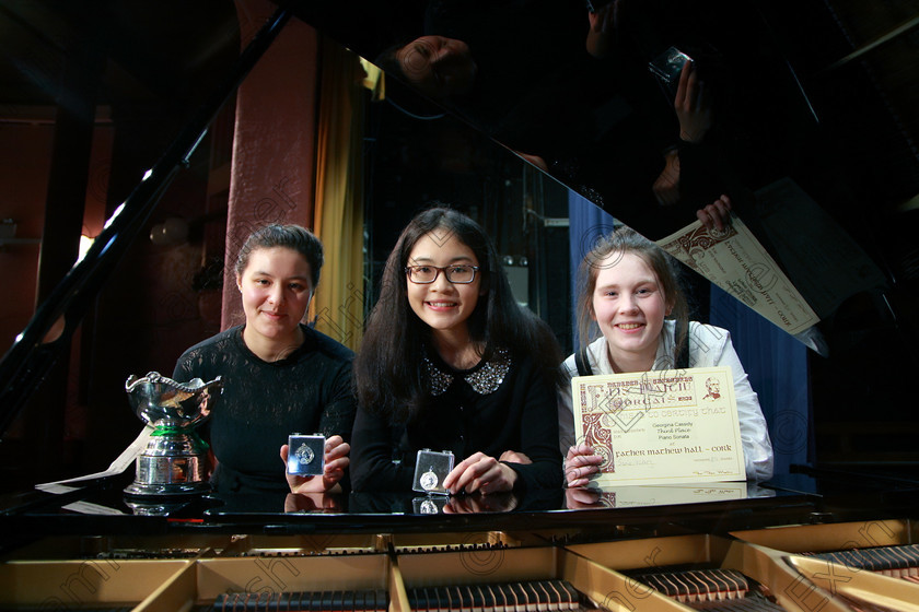 Feis03022018Sat25 
 25
Gold Medallist and Cup Winner Cut Aina Hannisa from Model Farm Road with 2nd place, Silver Medallist, Megan Chan from Blackrock and Third place, Georgina Cassidy from Blarney
 Instrumental Music: Class: 156: “The Bernard Curtis Memorial Perpetual Cup” Piano Sonata Feis Maitiú 92nd Festival held in Fr. Matthew Hall. EEjob 02/02/2018 Picture: Gerard Bonus.