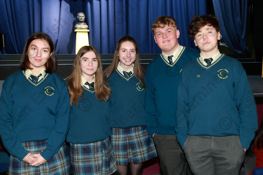 Feis26022020Wed42 
 42
Laoise O’Brien, Zoe Callanan, Aisling O’Connell, Alex Newman and Jack McEvoy from Glanmire Community School.

Feis20: Feis Maitiú festival held in Father Mathew Hall: EEjob: 26/02/2020: Picture: Ger Bonus.