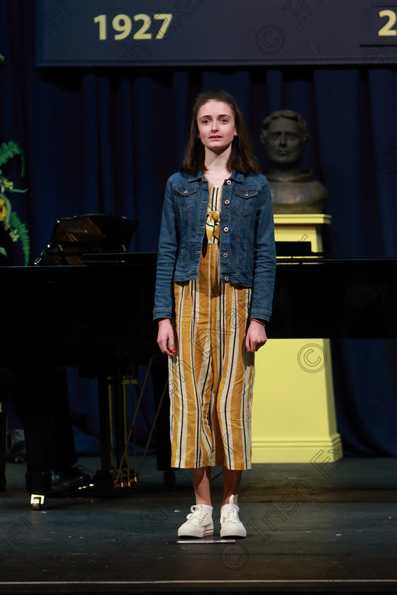Feis04032019Mon12 
 12
Anna Donnellan singing.

Class: 53: Girls Solo Singing 13 Years and Under–Section 2John Rutter –A Clare Benediction (Oxford University Press).

Feis Maitiú 93rd Festival held in Fr. Mathew Hall. EEjob 04/03/2019. Picture: Gerard Bonus