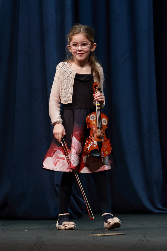 Feis0402109Mon37 
 37~38
Cushla O’Rielly performing set piece.

Class: 242: Violin Solo 8 Years and Under (a) Carse–Petite Reverie (Classical Carse Bk.1) (b) Contrasting piece not to exceed 2 minutes.

Feis Maitiú 93rd Festival held in Fr. Matthew Hall. EEjob 04/02/2019. Picture: Gerard Bonus