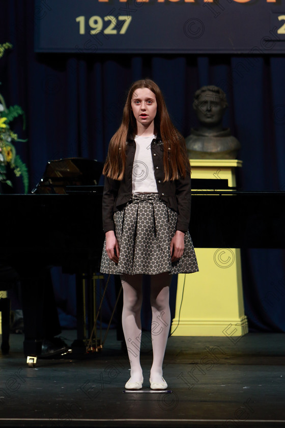 Feis04032019Mon07 
 7
Miamh Twomey singing.

Class: 53: Girls Solo Singing 13 Years and Under–Section 2John Rutter –A Clare Benediction (Oxford University Press).

Feis Maitiú 93rd Festival held in Fr. Mathew Hall. EEjob 04/03/2019. Picture: Gerard Bonus