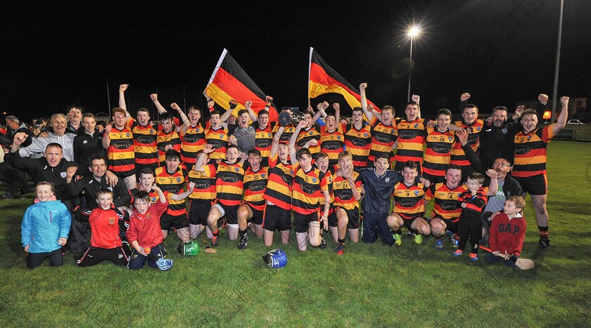 DKE230915hurling009 
 EEjob 23/09/2015
Echo/Exam Sport
The St Colman's team celebrate after beating Charleville in the Carrigaline Court Hotel Premier 2 MHC final at Fermoy.
Picture: David Keane.