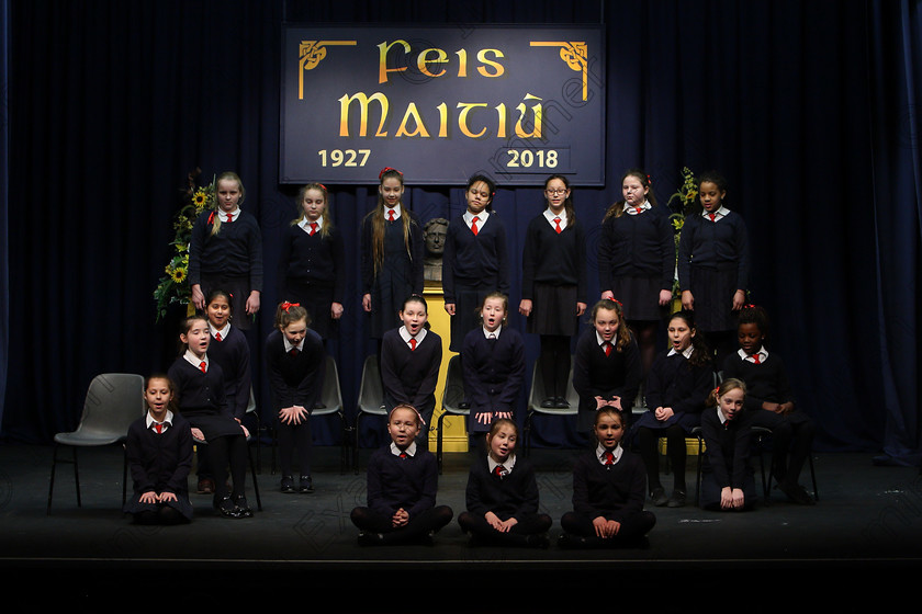 Feis23022018Fri30 
 15~31
St. Vincent’s 4th Class performing.
 Speech and Drama Class: 476: “The Peg O’Mahony Memorial Perpetual Cup” Choral Speaking 4th Class Feis Maitiú 92nd Festival held in Fr. Mathew Hall. EEjob 23/02/2018 Picture: Gerard Bonus.