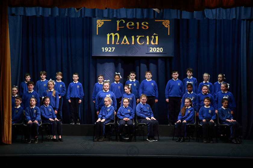 Feis10032020Tues19 
 17~22
Rushbrook NS performing I Saw My Teacher on A Saturday as their own choice.

Class:476: “The Peg O’Mahony Memorial Perpetual Cup” Choral Speaking 4thClass

Feis20: Feis Maitiú festival held in Father Mathew Hall: EEjob: 10/03/2020: Picture: Ger Bonus.