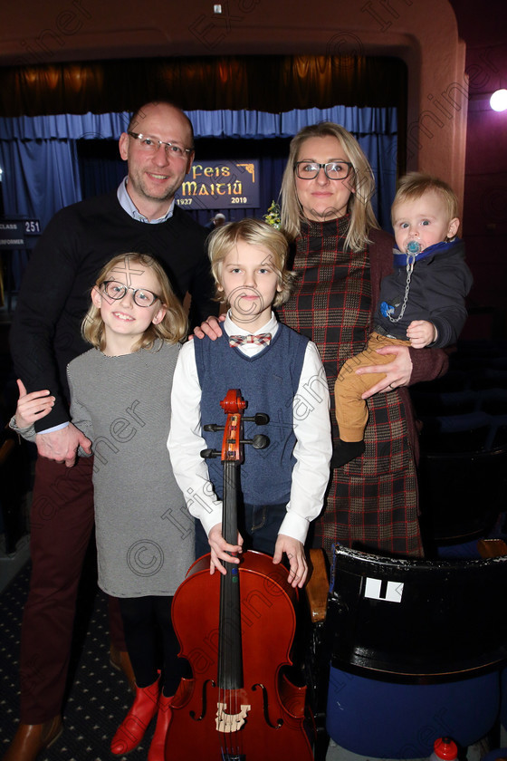 Feis01022019Fri37 
 37
Performer Franciszek Jabkiewicz from Blarney with his parents Jacck and Barbra, sister Teresa and little brother Jqnacy.

Class: 251: Violoncello Solo 10 Years and Under (a) Carse – A Merry Dance. 
(b) Contrasting piece not to exceed 2 minutes.

Feis Maitiú 93rd Festival held in Fr. Matthew Hall. EEjob 01/02/2019. Picture: Gerard Bonus