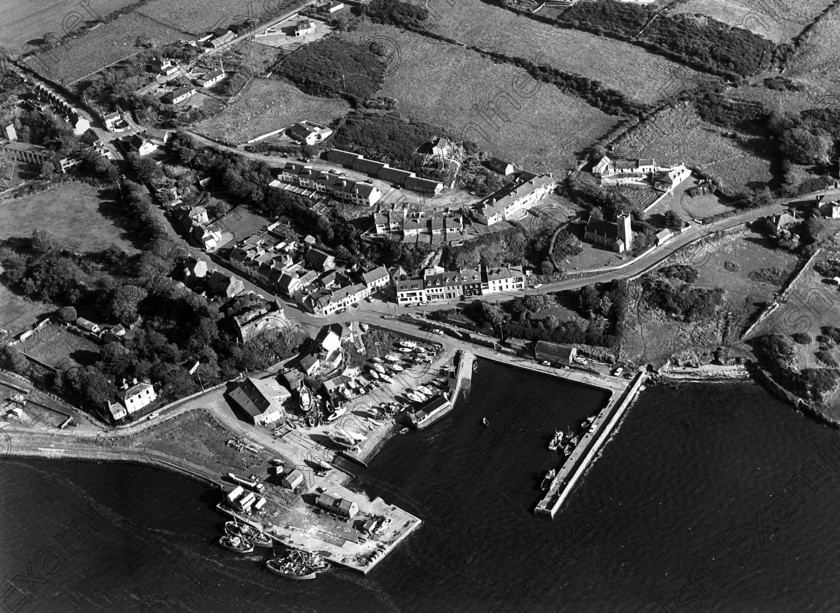 1084971 1084971 
 Aerial view of Baltimore, Co. Cork 21/12/1982 (Pic. Richard Mills) old black and white west cork sailing fishing