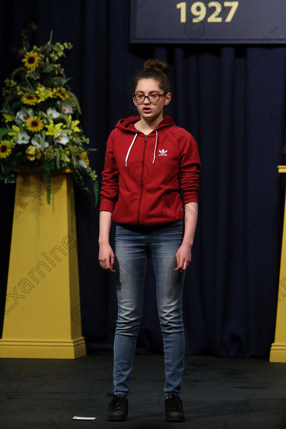 Feis23022018Fri74 
 74
Bridget Hynes presenting her poem “The Stones” and takes a Bronze Medal.
 Speech and Drama Class: 401: Own Choice Verse Speaking 15 Years and Under A Poem of Own Choice; Feis Maitiú 92nd Festival held in Fr. Mathew Hall. EEjob 23/02/2018 Picture: Gerard Bonus.