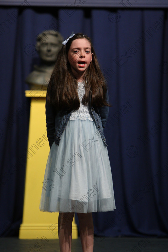 Feis25032018Sun44 
 44
Isabelle Boyce reciting her poem
 Speech and Drama Class: 366: Solo Verse Speaking Girls 9 Years and Under Section 5 Feis Maitiú 92nd Festival held in Fr. Mathew Hall. EEjob 25/03/2018 Picture: Gerard Bonus