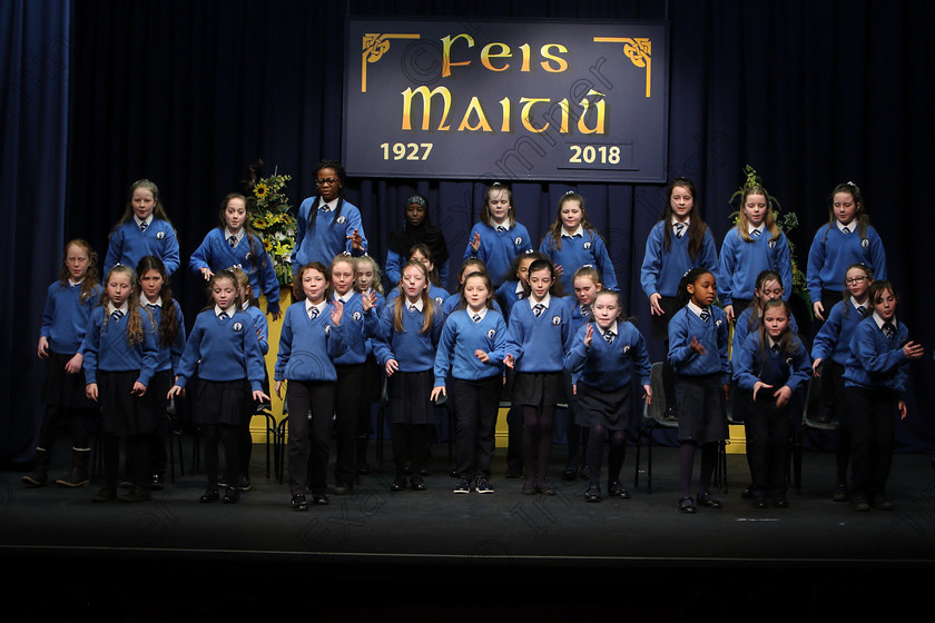 Feis23022018Fri35 
 32~36
St. Mary’s NS Cobh performing (Pam Golden) 
 Speech and Drama Class: 476: “The Peg O’Mahony Memorial Perpetual Cup” Choral Speaking 4th Class Feis Maitiú 92nd Festival held in Fr. Mathew Hall. EEjob 23/02/2018 Picture: Gerard Bonus.