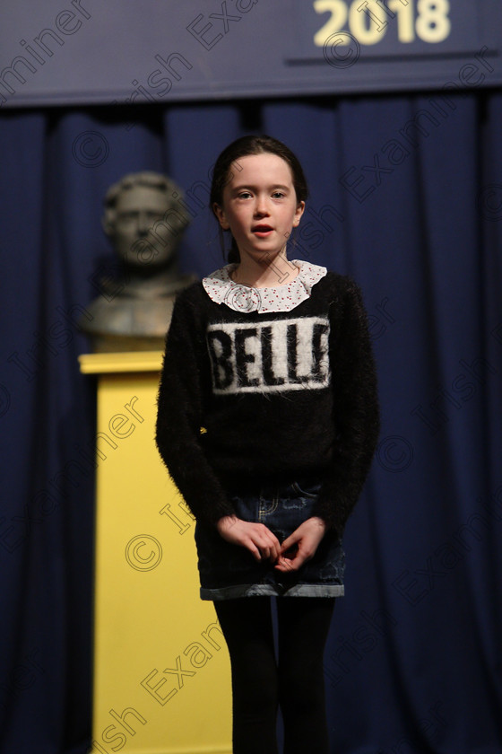 Feis25032018Sun56 
 56
Performers Aoife Daly from White Gate reciting her poem
 Speech and Drama Class: 366: Solo Verse Speaking Girls 9 Years and Under Section 5 Feis Maitiú 92nd Festival held in Fr. Mathew Hall. EEjob 25/03/2018 Picture: Gerard Bonus