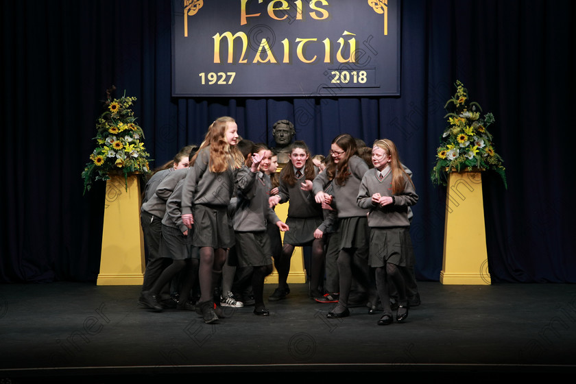 Feis21022018Wed32(1) 
 32~37
Ballinora N S 6th Class performing “Give Up Slimming Mom” as their own choice.
 Speech and Drama Classes: 485: Action Verse “The O’Brien Perpetual Cup”5th Class and Class: 484: “The Sri Lanka Festival Perpetual Trophy” 6th Class, Feis Maitiú 92nd Festival held in Fr. Mathew Hall. EEjob 21/02/2018 Picture: Gerard Bonus.