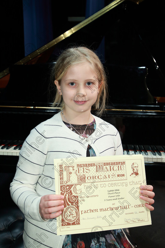 Feis05022019Tue14 
 14
3rd place Sadhbh White from Waterfall.

Class: 187: Piano Solo 9 Years and Under –Confined Two contrasting pieces not exceeding 2 minutes.

Feis Maitiú 93rd Festival held in Fr. Matthew Hall. EEjob 05/02/2019. Picture: Gerard Bonus